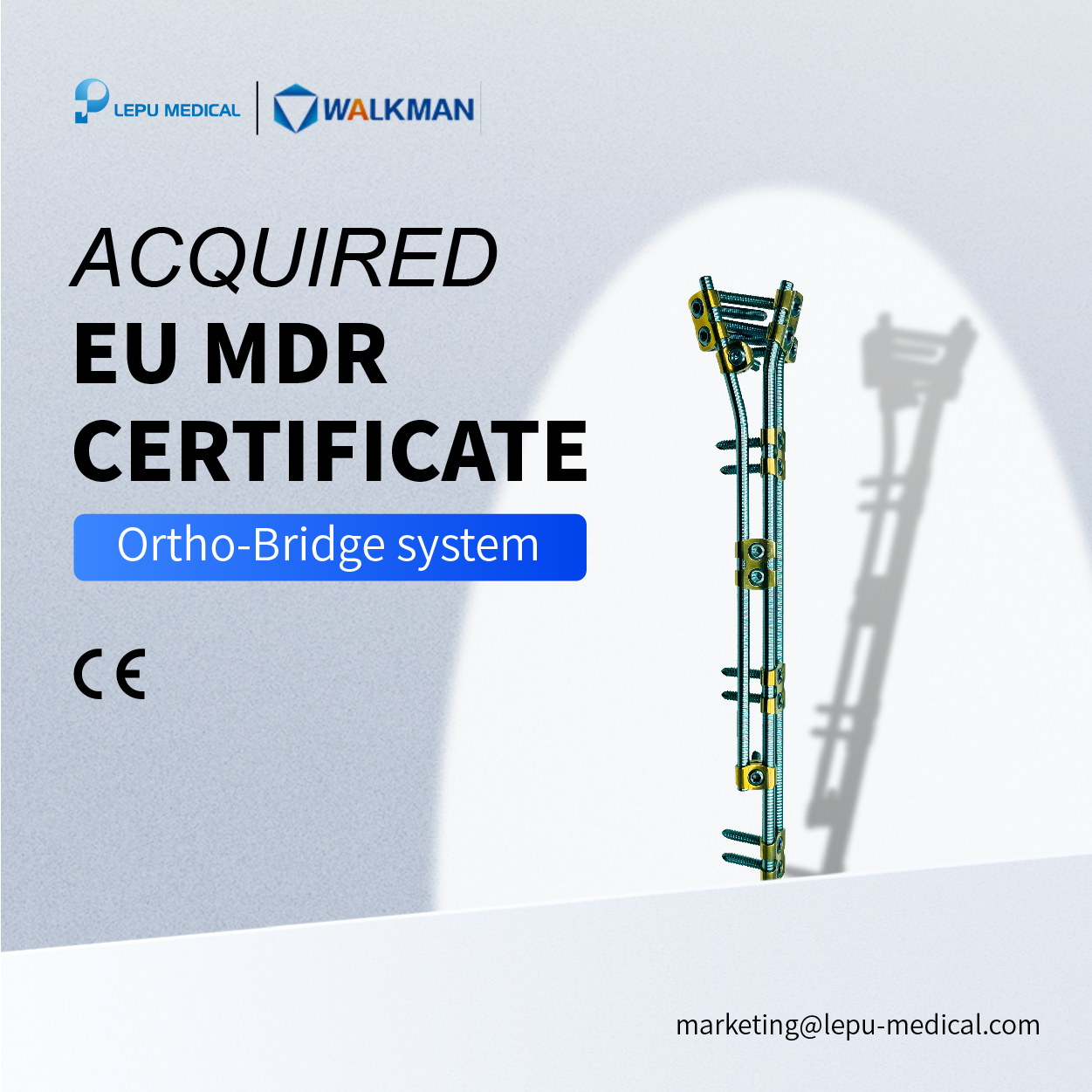 Anúncio emocionante! | Lepu Medical Ortho-Bridge System recebeu certificação MDR