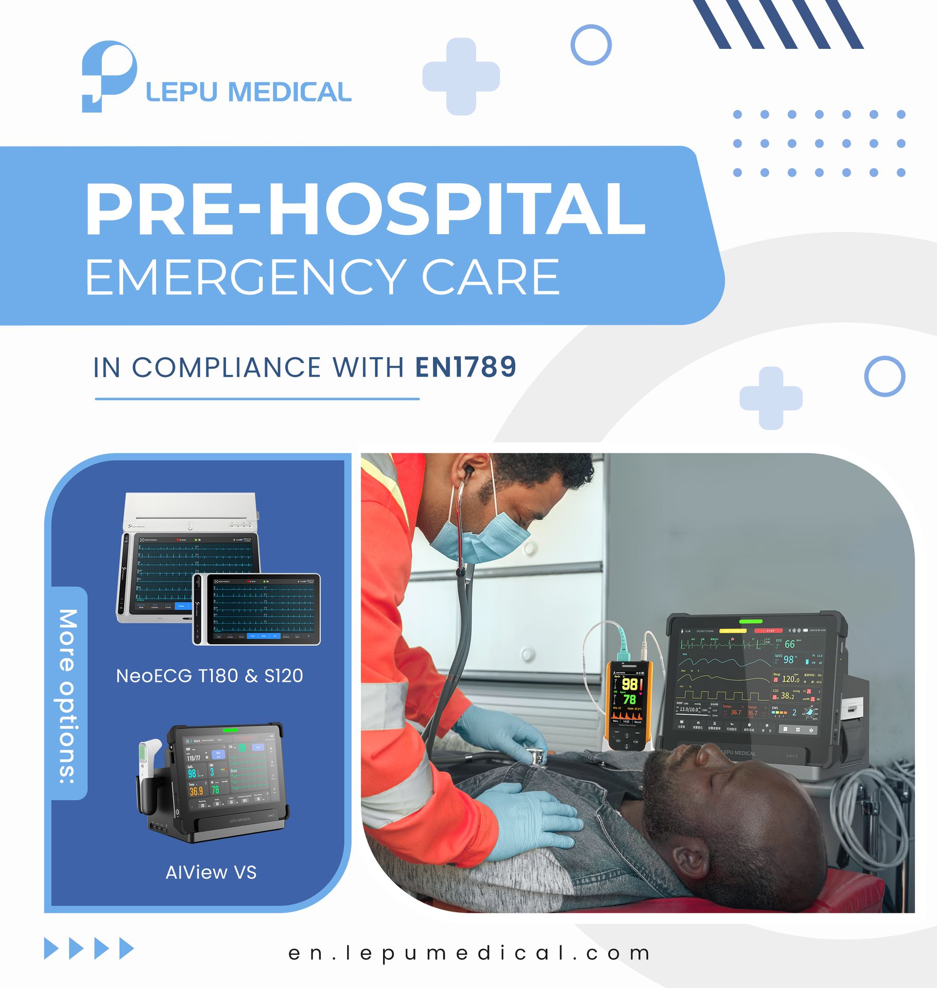 Monitores de Pacientes AIView VX e VS Obtêm Certificação EN1789 para Uso de Ambulância e Emergência Pré-Hospitalar