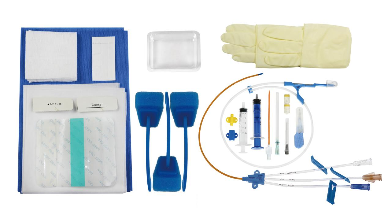 v Cateter venoso central 1 Fio guia 1 Dilat