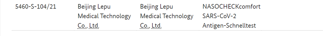 lepu medical antigen test colloidal gold has gotten approval in Germany lepu medical antigen test colloidal gold has gotten approval in Germany