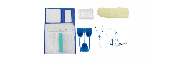 Cateter venoso central 1 Fio guia 1 Dilatador do tecido 1 Agulha IntrodutorAgulha em forma de Y 1 Fi...